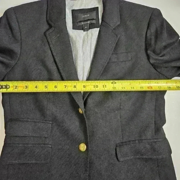 J Crew Women’s Blazer Sz 6 Petite Black Schoolboy Gold Buttons Jacket - Picture 6 of 8